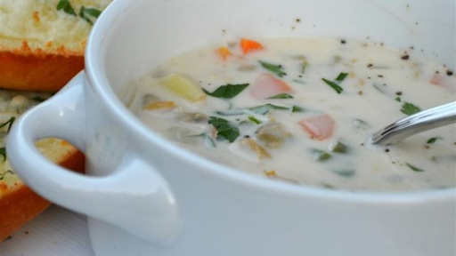Creamy Clam, Lobster, Shrimp, Crab Chowder