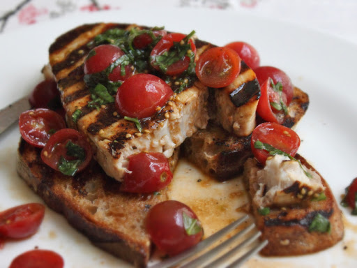 Grilled Swordfish Bruschetta
