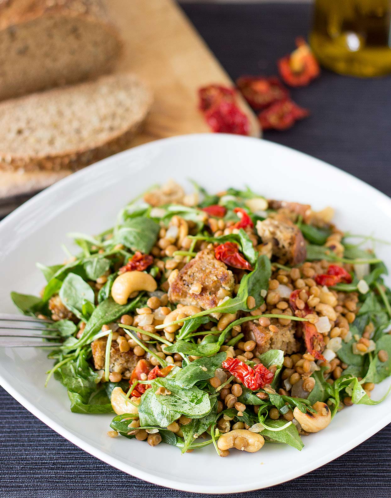Arugula Lentil Salad￼
