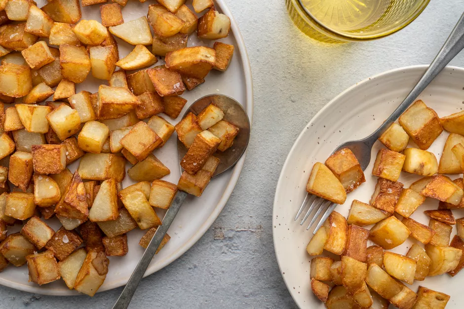 Air Fryer Crispy Potatoes Using Leftover Baked Potatoes