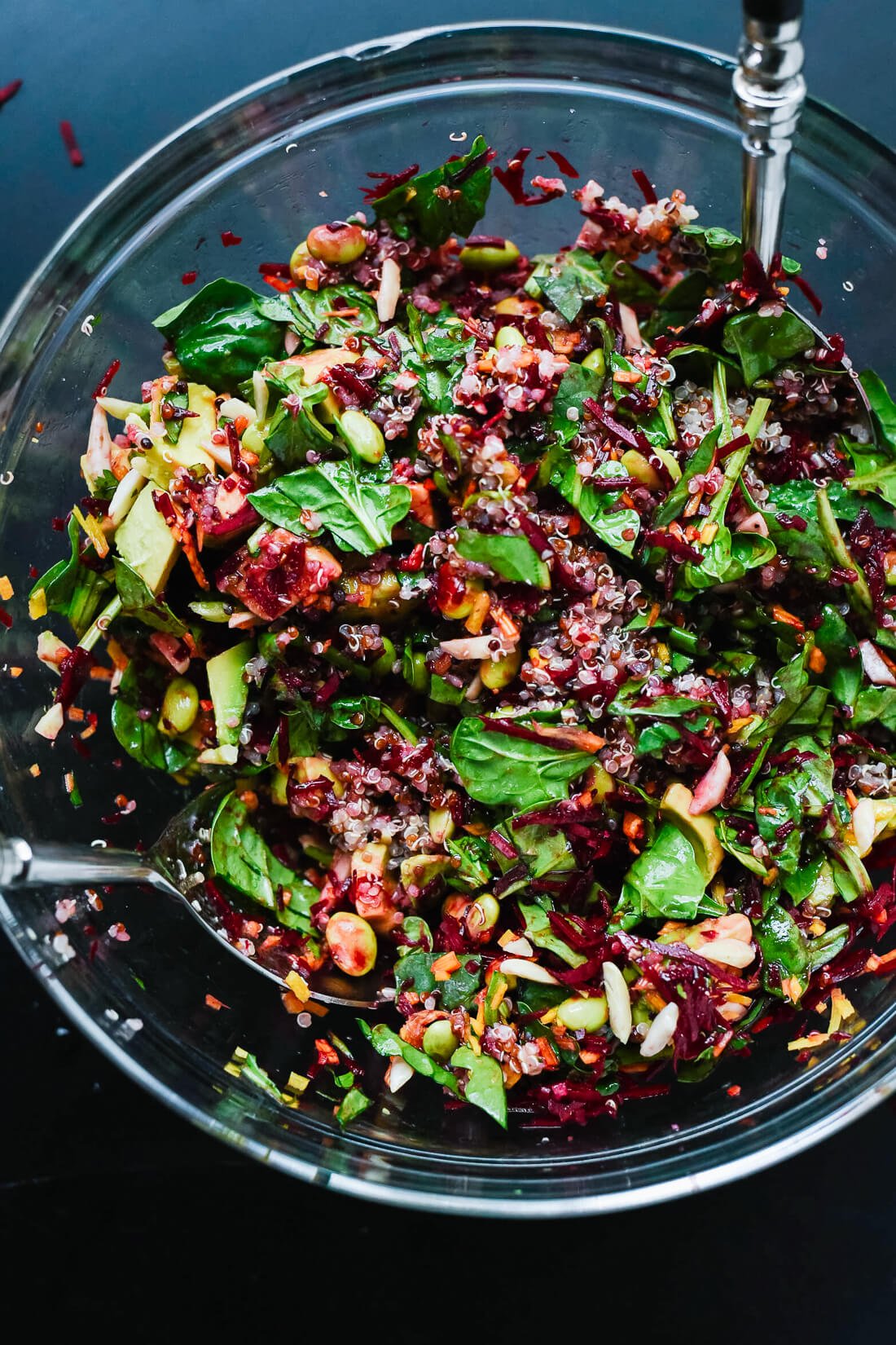 Colorful Beet Salad with Quinoa & Spinach